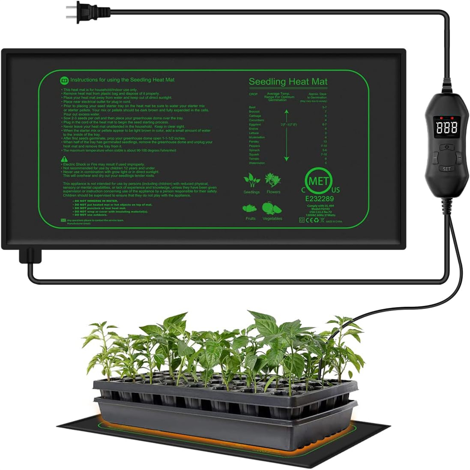 Seedling Heat Pad - Seedling Heat Mat With Digital Thermostat