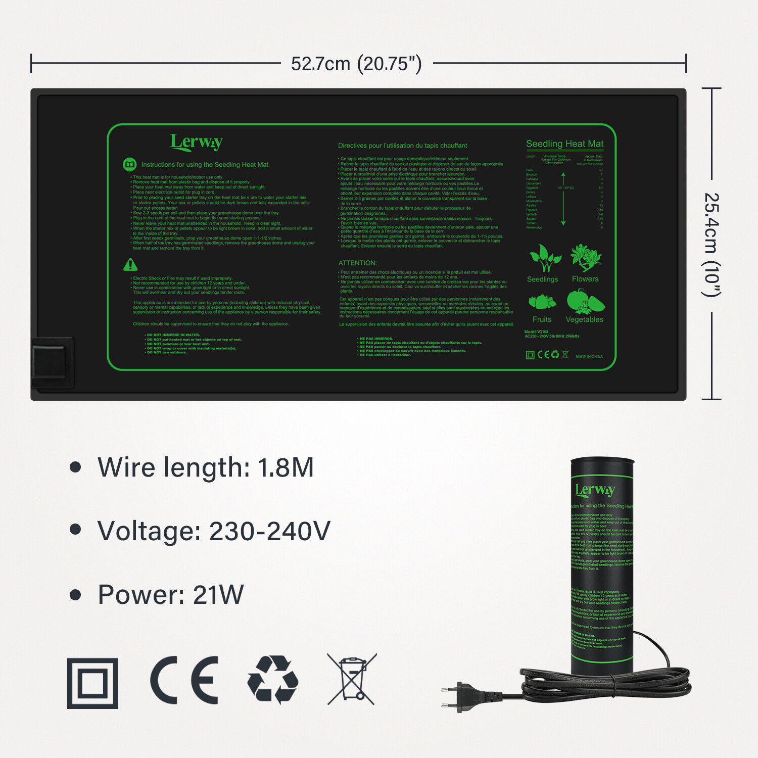 LERWAY 21W Seedling Heating Ma - Seedling Heat Pad recension och pris