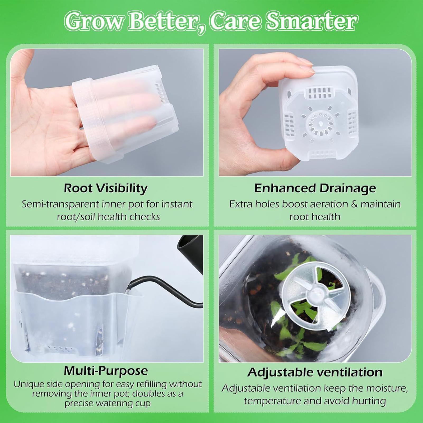 Self Watering Pots 12Pcs Seed  - Dome Propagation Kit recension och pris